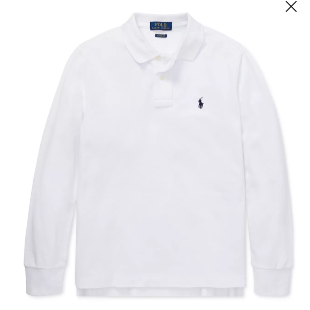 Polo Ralph Lauren kids long sleeve white polo